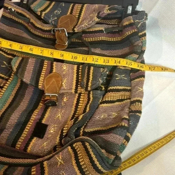 Hippie Aztec Peruvian‎ VINTAGE Backpack -Excellent condition adjustable straps main image 4